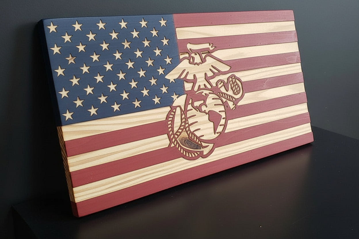 Marine Wooden Flag