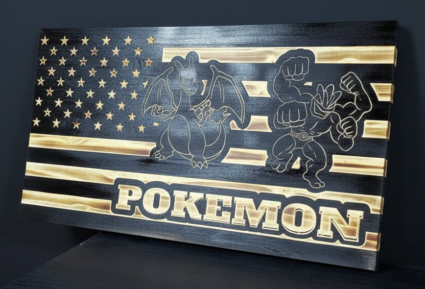 Pokemon Wooden Flag