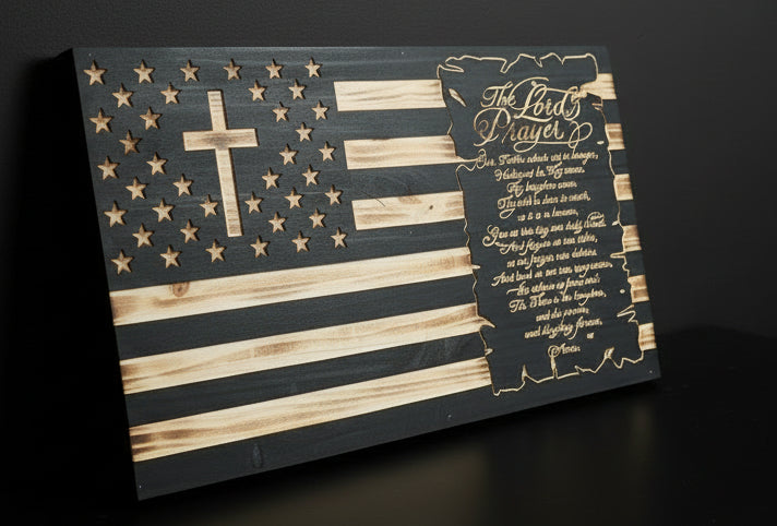 Lord`s Prayer Wooden Flag