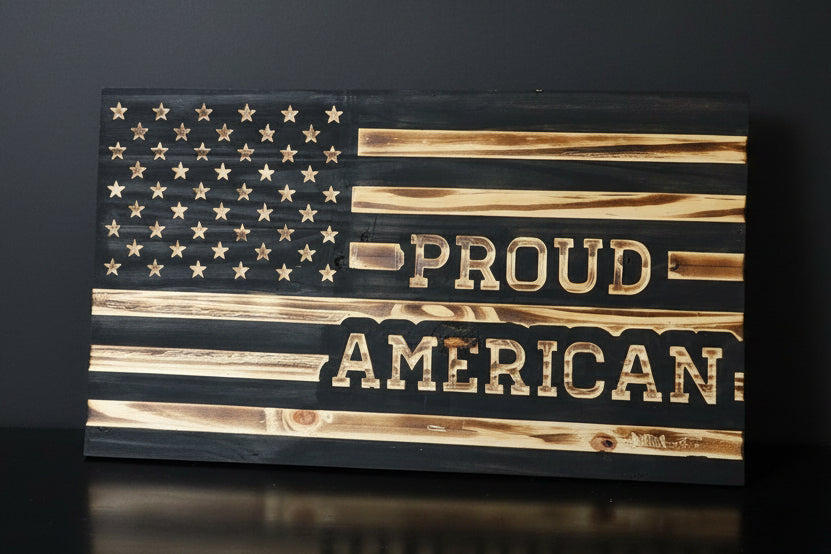 Proud American Wooden Flag