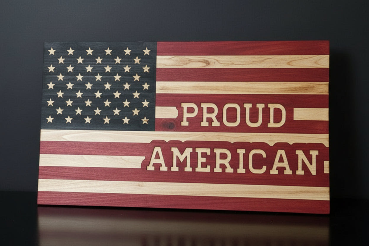 Proud American Wooden Flag