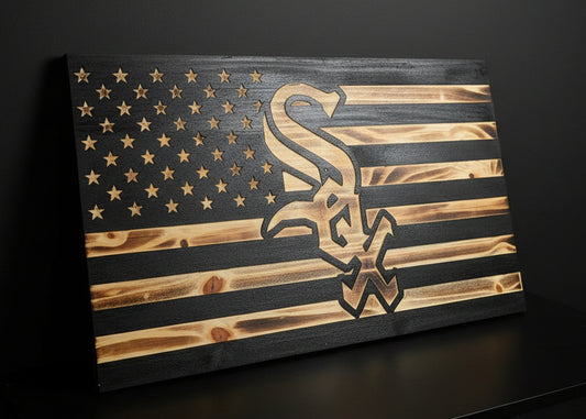 White Sox Wooden Flag