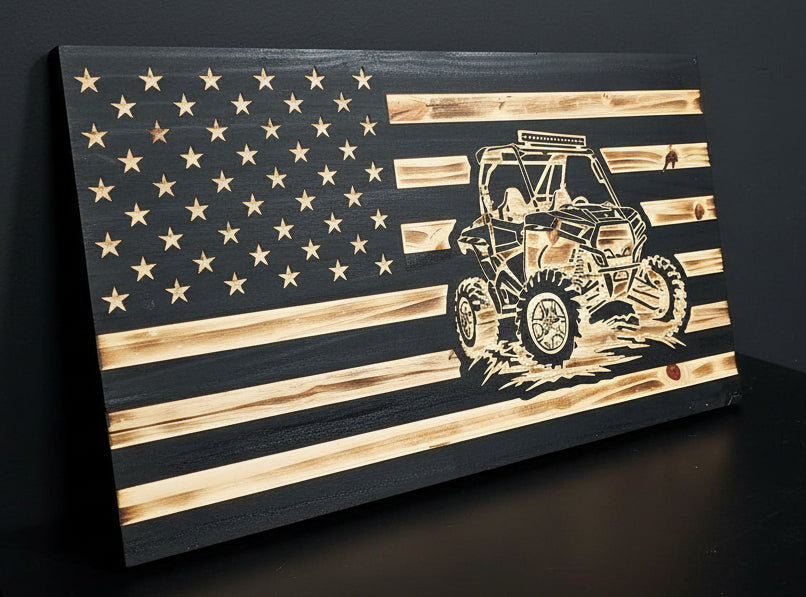 Side by Side Wooden Flag