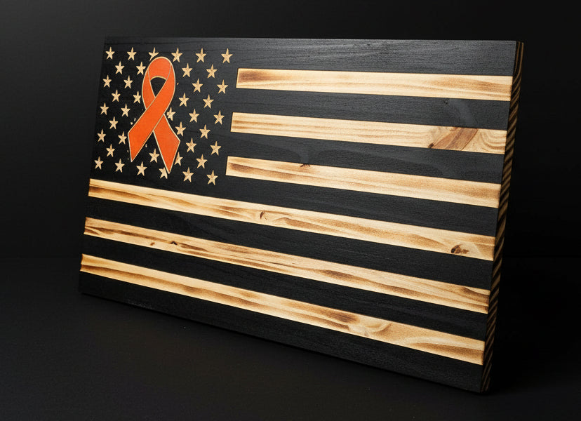 Awareness Ribbon Wooden Flag