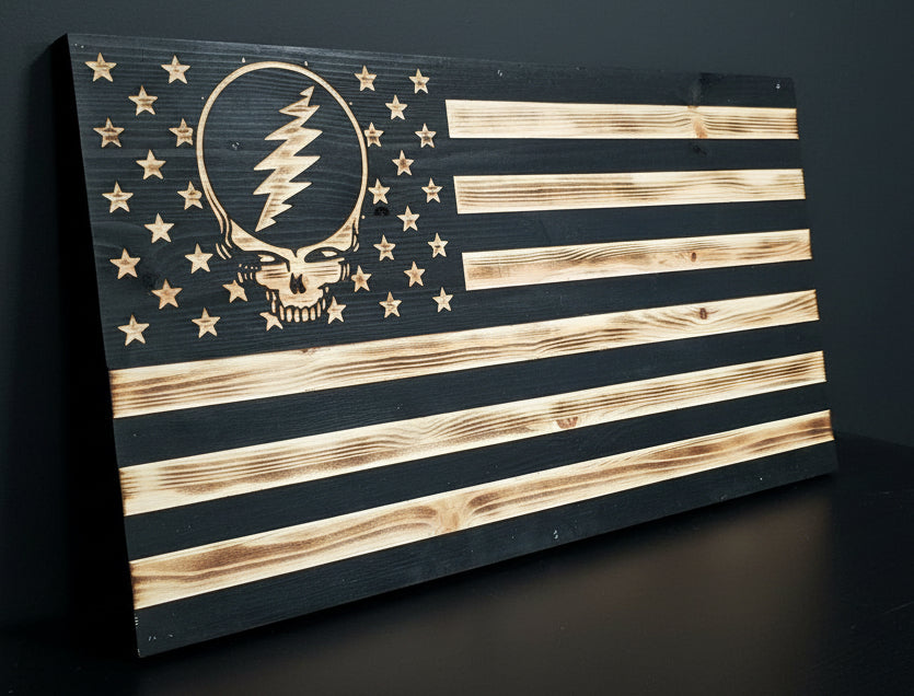 Grateful Dead Wooden Flag