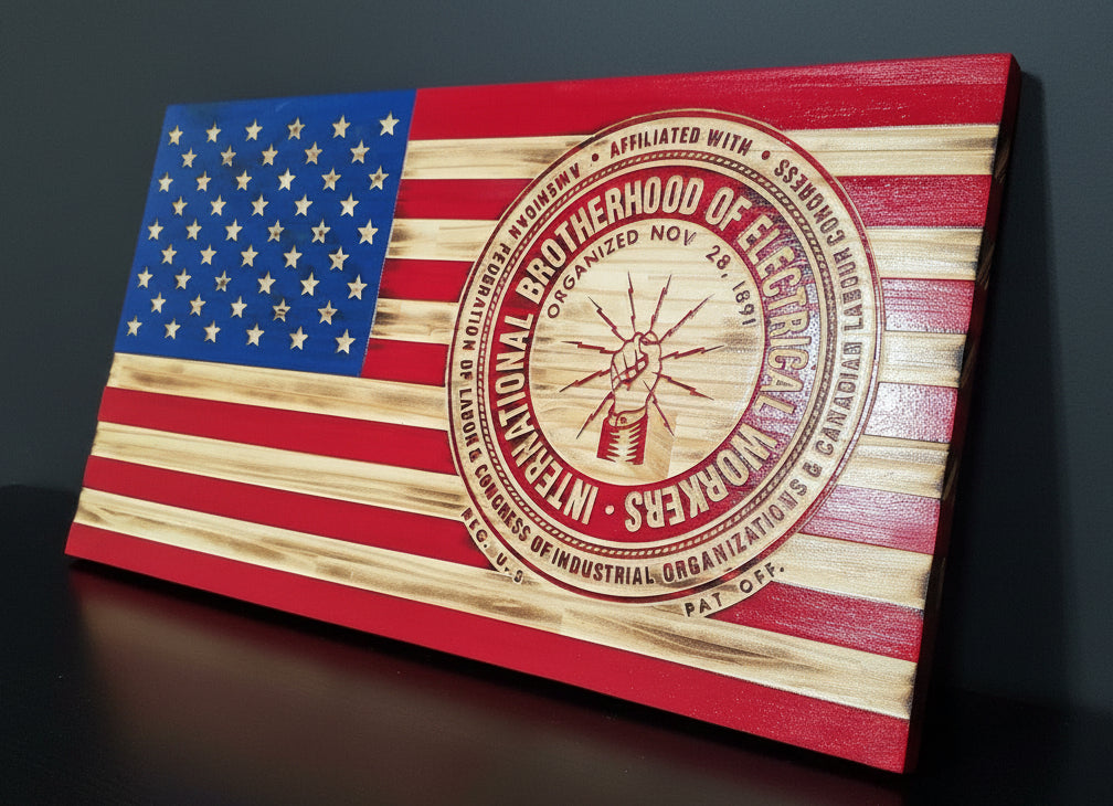 IBEW Wooden Flag