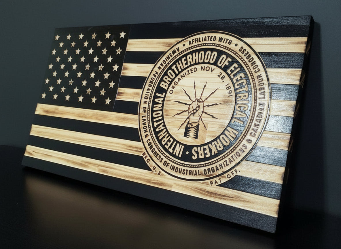 IBEW Wooden Flag