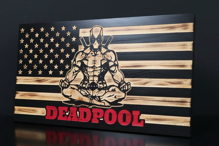 DeadPool Wooden Flag